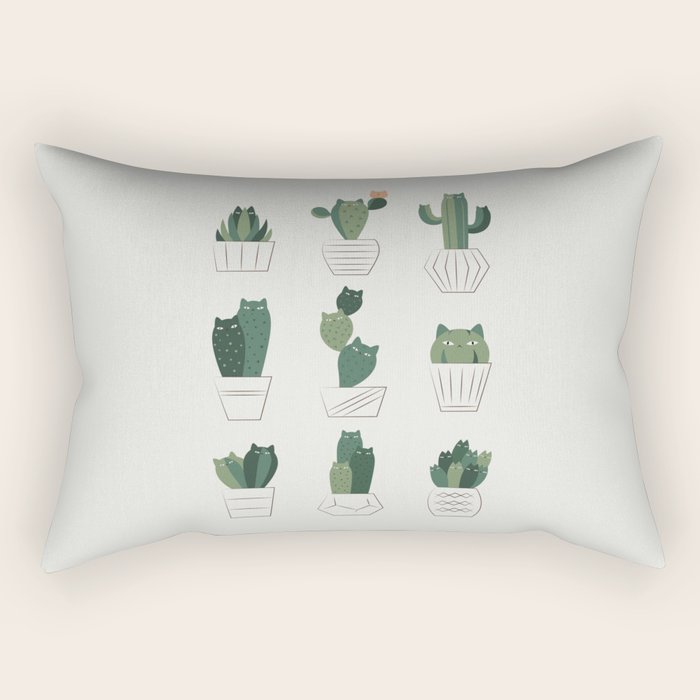 Cat and Plant 20: Cattus Rectangular Pillow Gallery Image 1