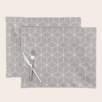 Cube Geometric 03 Grey Placemat Gallery Image 1