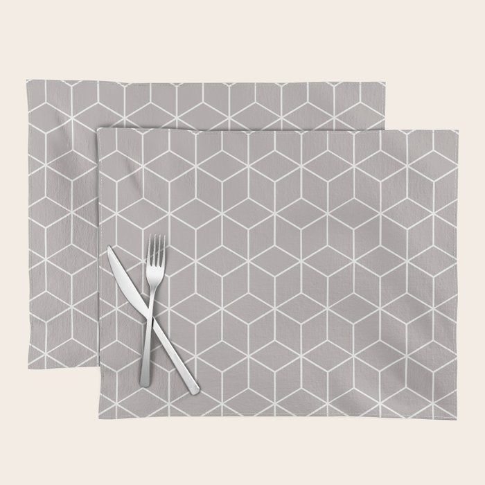 Cube Geometric 03 Grey Placemat Gallery Image 1
