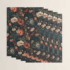 Vintage Aesthetic Beautiful Flowers, Nature Art, Dark Cottagecore Plant Collage - Flower Wrapping Paper Gallery Image 3
