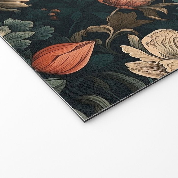 Vintage Aesthetic Beautiful Flowers, Nature Art, Dark Cottagecore Plant Collage - Flower Welcome Mat Gallery Image 2