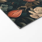 Vintage Aesthetic Beautiful Flowers, Nature Art, Dark Cottagecore Plant Collage - Flower Welcome Mat Gallery Image 2