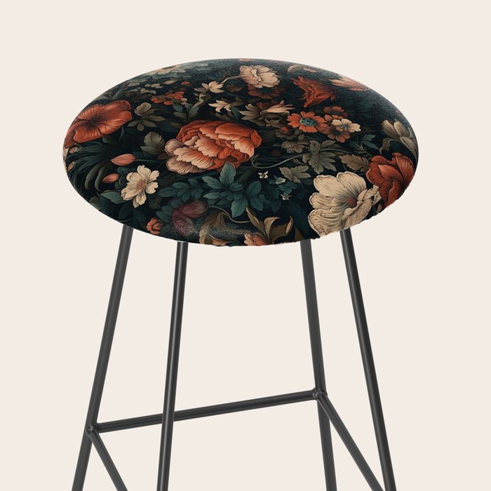 Vintage Aesthetic Beautiful Flowers, Nature Art, Dark Cottagecore Plant Collage - Flower Stool Gallery Image 2