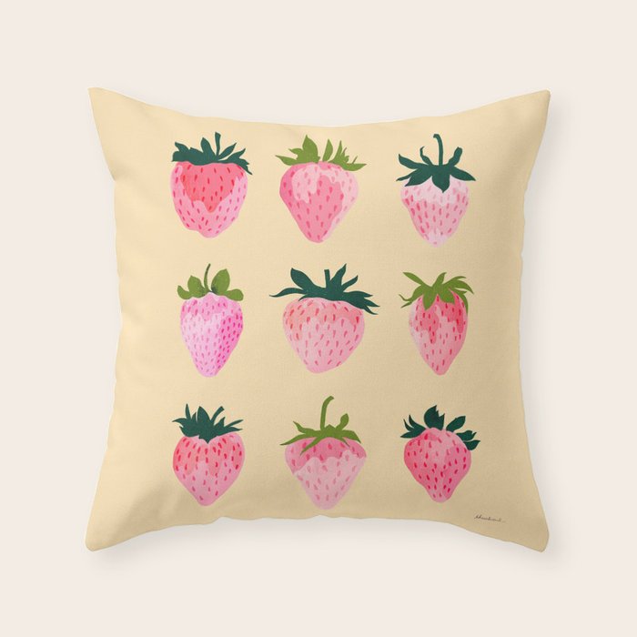 Strawberry Dreams Throw Pillow Gallery Image 6