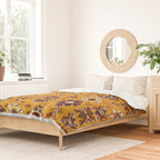 Camel Ochre Antique Colorful Moroccan Rug Print Duvet Cover Gallery Image 2