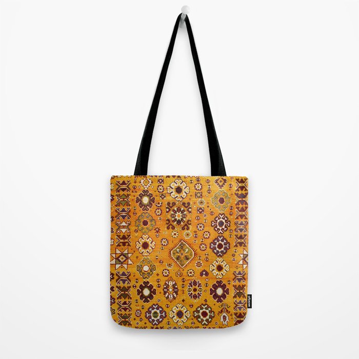 Camel Ochre Antique Colorful Moroccan Rug Print Tote Bag Gallery Image 2