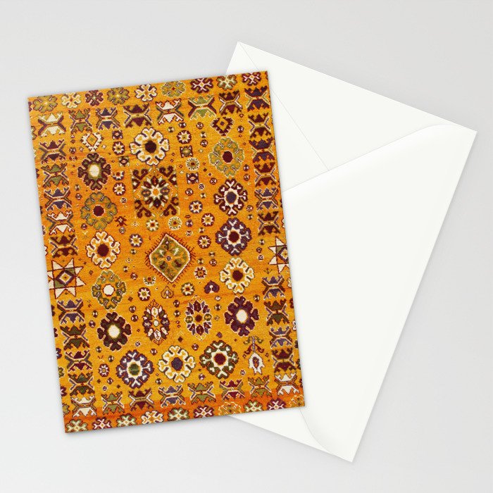 Camel Ochre Antique Colorful Moroccan Rug Print Stationery Card Gallery Image 2