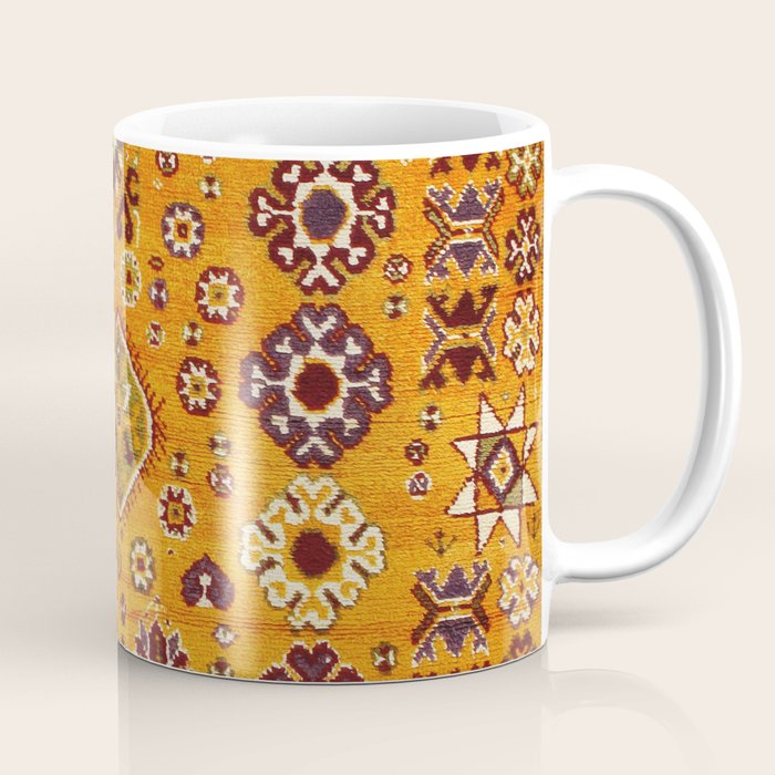 Camel Ochre Antique Colorful Moroccan Rug Print Coffee Mug Gallery Image 1