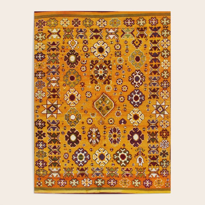 Camel Ochre Antique Colorful Moroccan Rug Print Poster Gallery Image 4