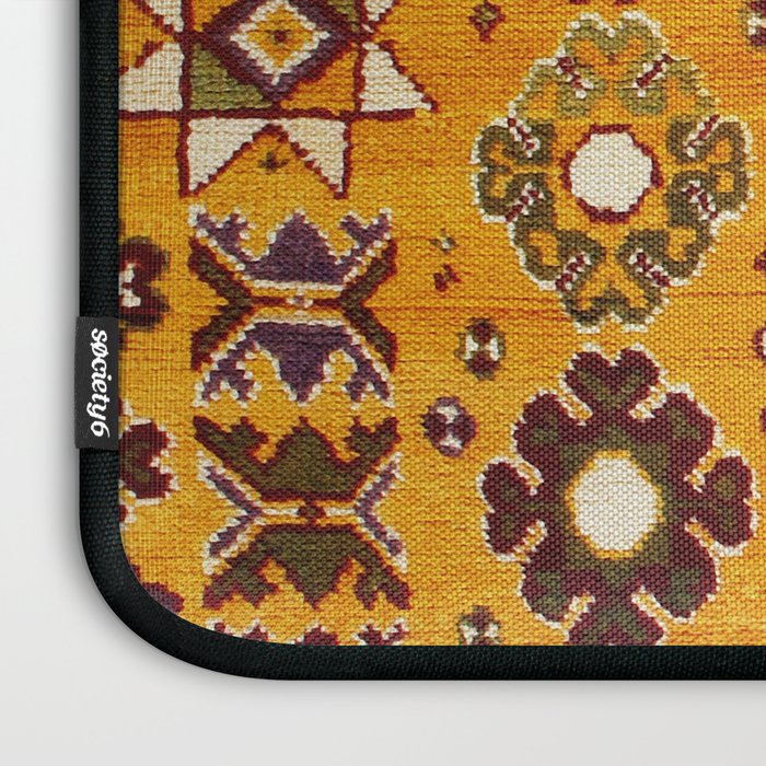 Camel Ochre Antique Colorful Moroccan Rug Print Laptop Sleeve Gallery Image 3