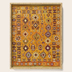 Camel Ochre Antique Colorful Moroccan Rug Print Serving Tray Gallery Image 1