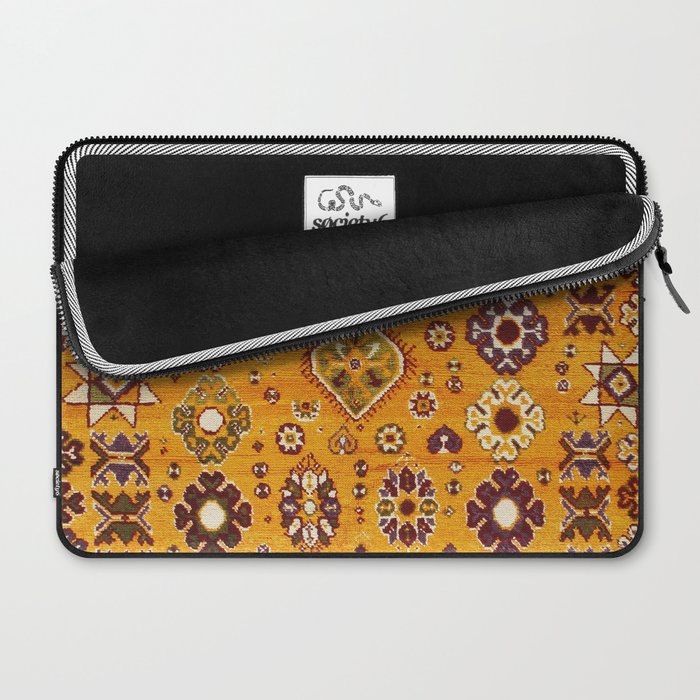 Camel Ochre Antique Colorful Moroccan Rug Print Laptop Sleeve Gallery Image 2