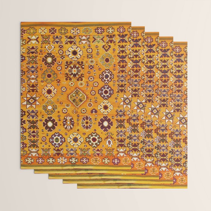 Camel Ochre Antique Colorful Moroccan Rug Print Wrapping Paper Gallery Image 3
