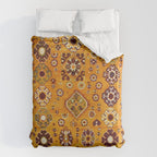 Camel Ochre Antique Colorful Moroccan Rug Print Duvet Cover Gallery Image 6