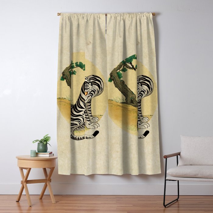 Tiger with magpie type-D : Minhwa-Korean traditional/folk art Window Curtain Gallery Image 5