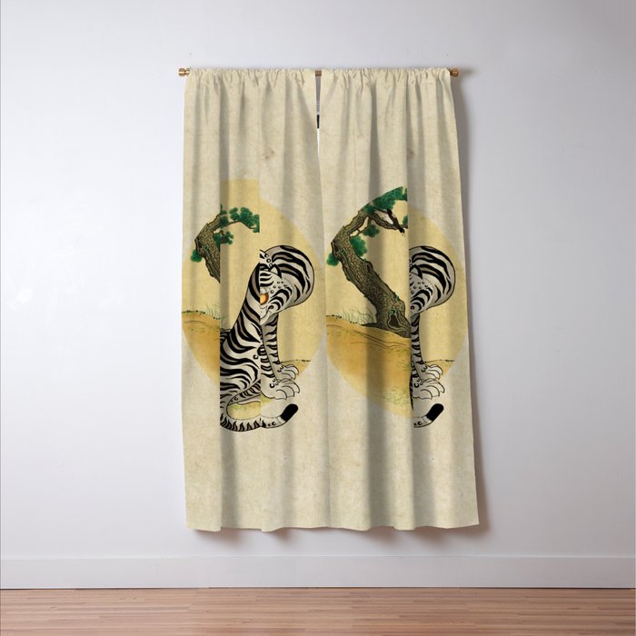 Tiger with magpie type-D : Minhwa-Korean traditional/folk art Window Curtain Gallery Image 3