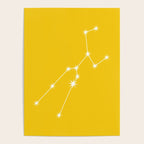 Taurus Zodiac Star Constellation Line Art Bright Yellow Poster Gallery Image 4