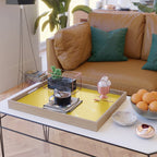 Taurus Zodiac Star Constellation Line Art Bright Yellow Serving Tray Gallery Image 2