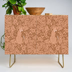 Summer Cheetah Floral Pattern - Fawn Brown Credenza Gallery Image 1