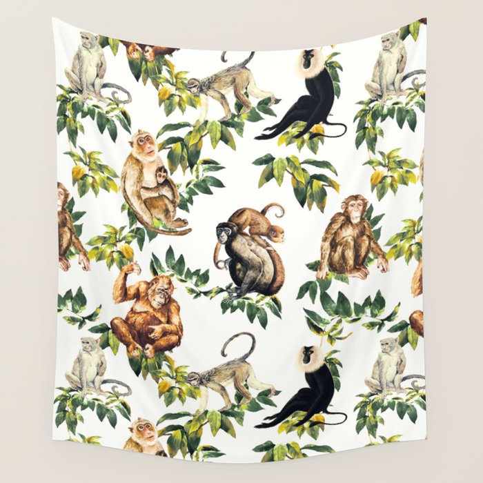 Monkeys, orangutans and more Wall Tapestry Gallery Image 1