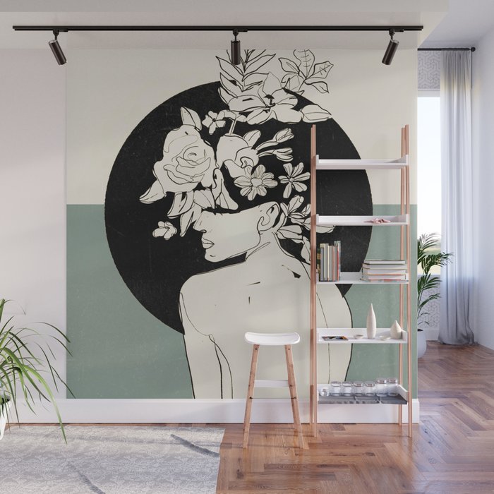 Bloom 8 Line Drawing Wall Mural Gallery Image 1