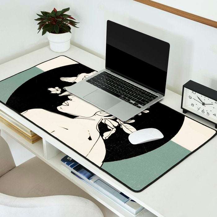 Bloom 8 Line Drawing Desk Mat Gallery Image 2