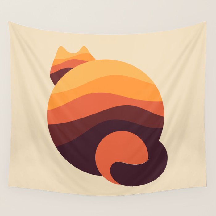 Cat Landscape 167 Wall Tapestry Gallery Image 4