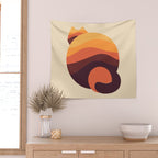 Cat Landscape 167 Wall Tapestry Gallery Image 2