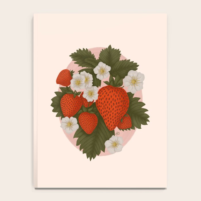 Sweet Summer Strawberries and Blossoms Notebook Gallery Image 4