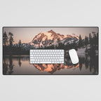 Alpenglow - Mountain Reflection - Nature Photography Desk Mat Gallery Image 1