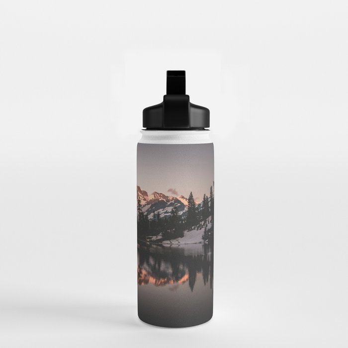 Alpenglow - Mountain Reflection - Nature Photography Water Bottle Gallery Image 2