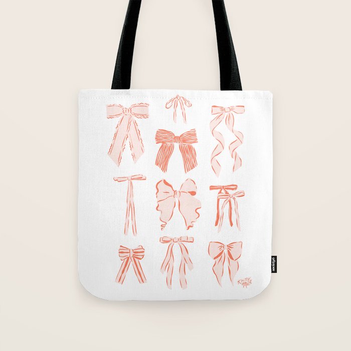 Bows in pink and cream  Tote Bag Gallery Image 1