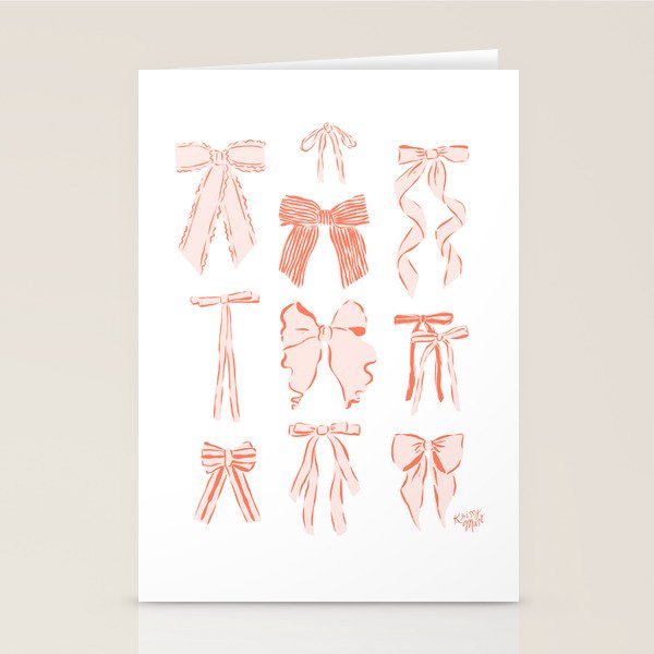 Bows in pink and cream  Stationery Card Gallery Image 2