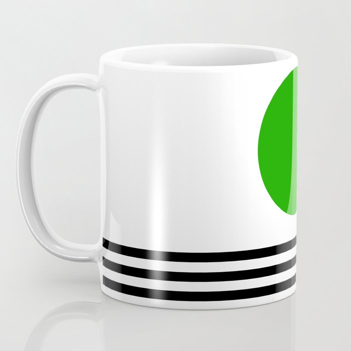 Mid-century Modern Lime Green Minimalist Sunset Over Striped Waves Coffee Mug Gallery Image 3