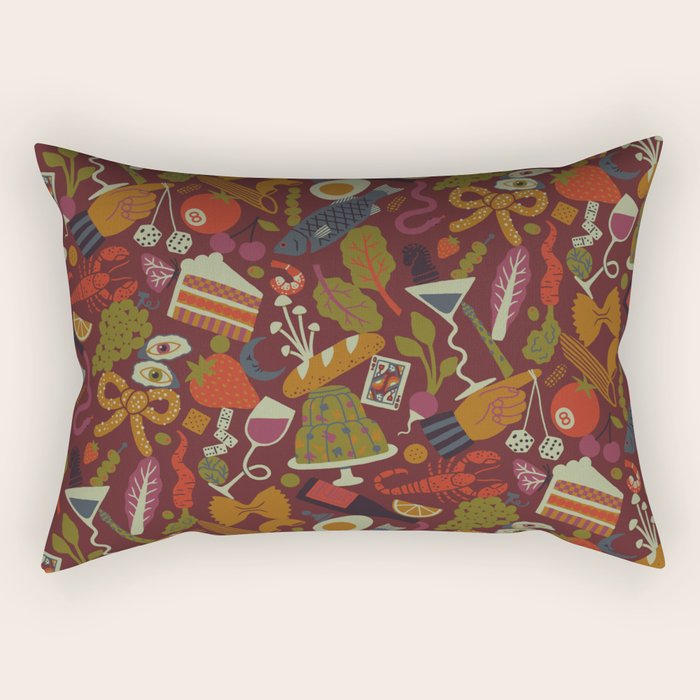 Surreal Dinner Party Rectangular Pillow Gallery Image 1