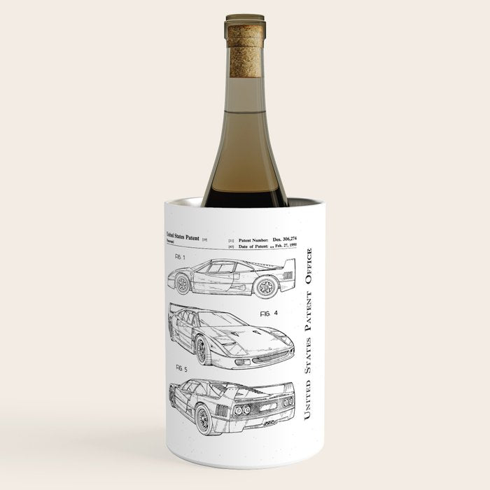 Supercar Sports Car Patent - Car Fan Classic Car Art - Black Chalkboard Wine Chiller Gallery Image 3