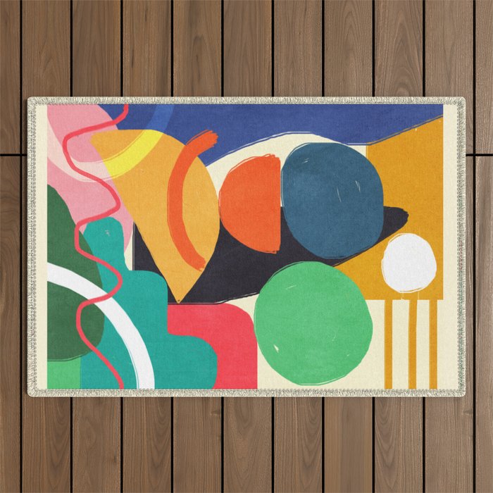 Modern Abstract Shape 03 Outdoor Rug Gallery Image 1