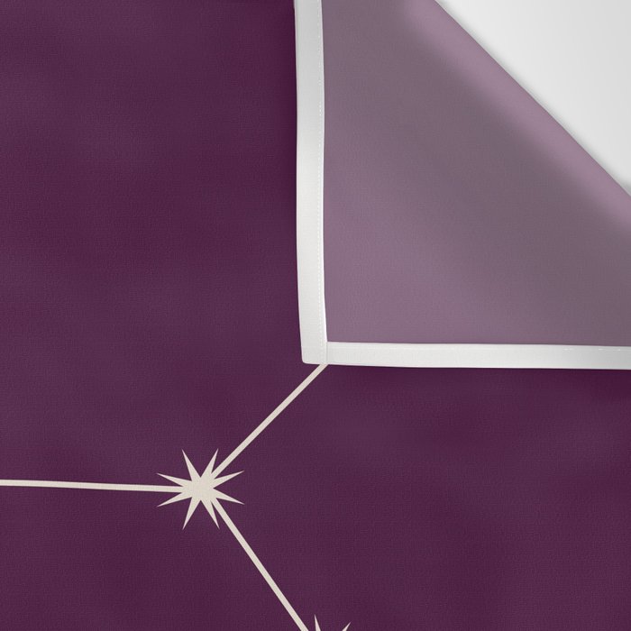 Sagittarius Zodiac Star Constellation Line Art Plum Purple Wall Tapestry Gallery Image 3