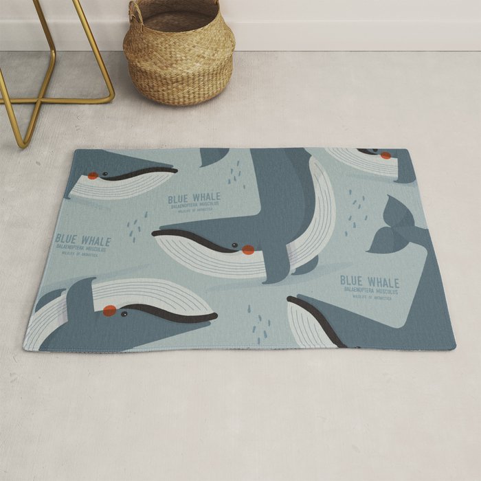 Blue Whale, Wildlife of Antarctica Rug Gallery Image 1