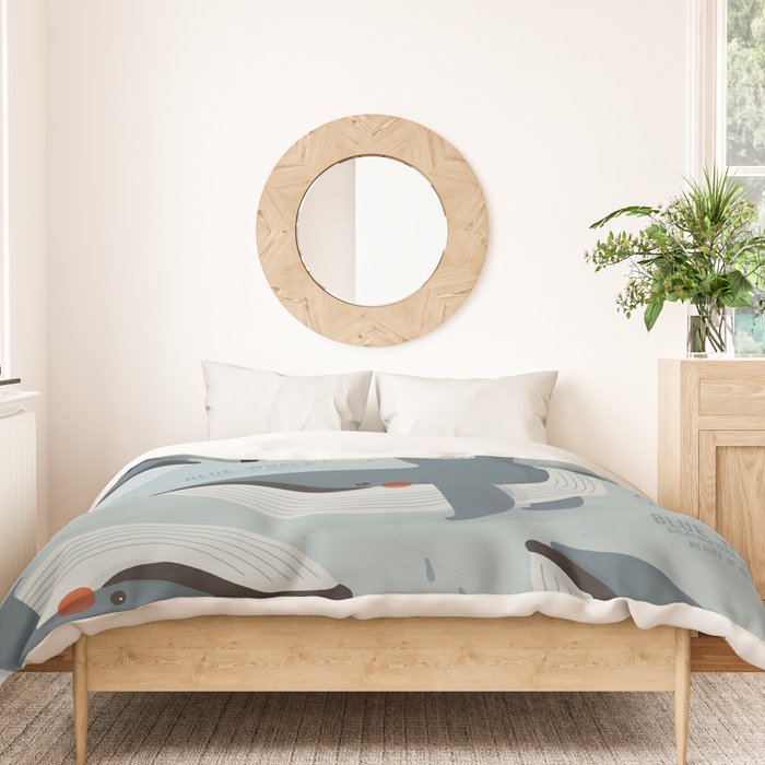 Blue Whale, Wildlife of Antarctica Duvet Cover Gallery Image 3