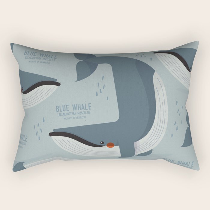 Blue Whale, Wildlife of Antarctica Rectangular Pillow Gallery Image 2