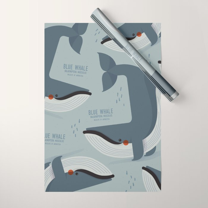 Blue Whale, Wildlife of Antarctica Wrapping Paper