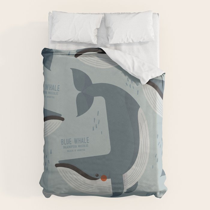 Blue Whale, Wildlife of Antarctica Duvet Cover Gallery Image 1