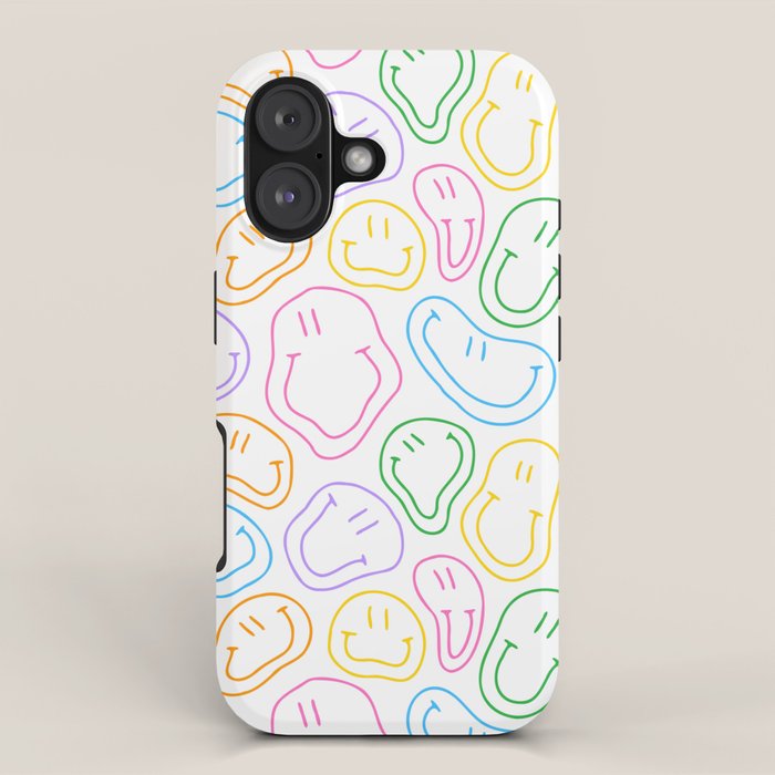 Colorful happy smiling face cartoon pattern iPhone Case Gallery Image 1