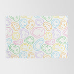 Colorful happy smiling face cartoon pattern Rug Gallery Image 2
