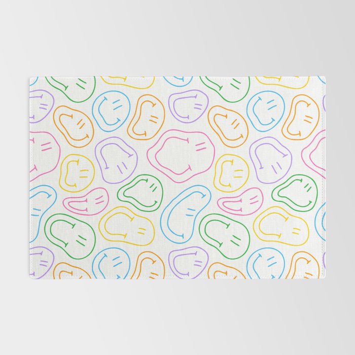 Colorful happy smiling face cartoon pattern Rug Gallery Image 2