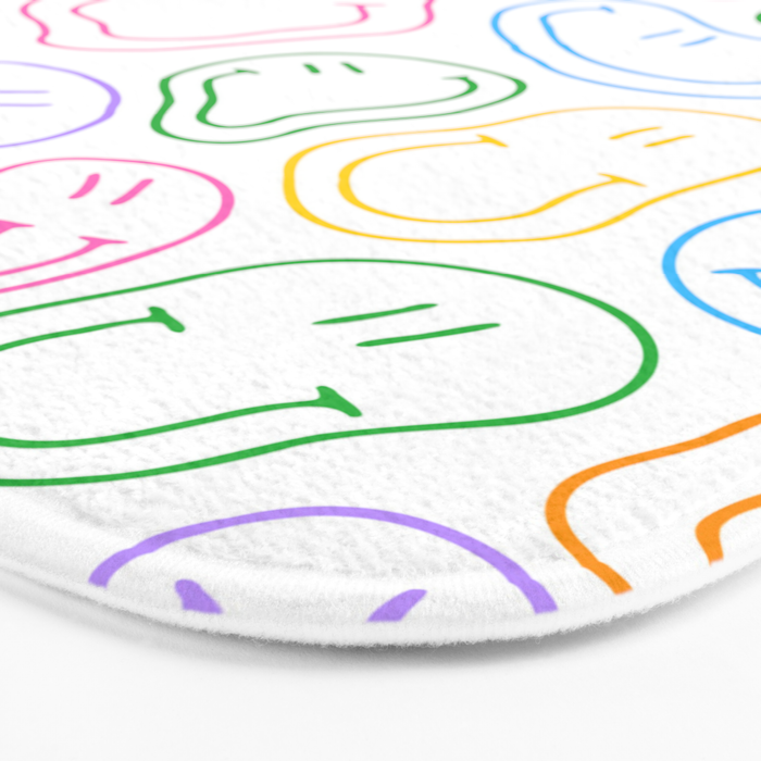 Colorful happy smiling face cartoon pattern Bath Mat Gallery Image 3