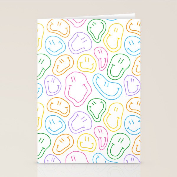 Colorful happy smiling face cartoon pattern Stationery Card Gallery Image 2