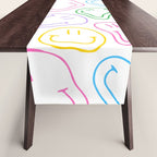 Colorful happy smiling face cartoon pattern Table Runner Gallery Image 1