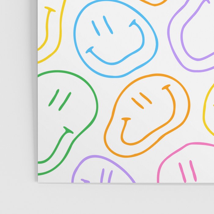 Colorful happy smiling face cartoon pattern Poster Gallery Image 3